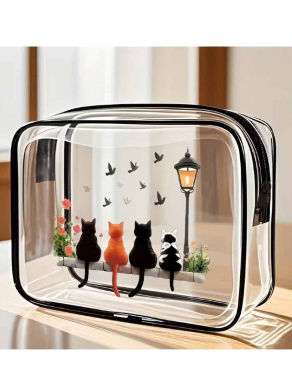 Transparent Cat Cosmetic Travel Bag NWT